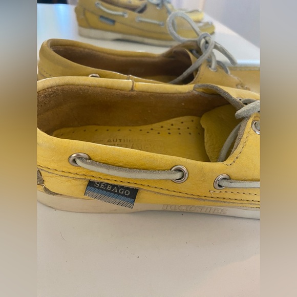 Sebago yellow leather dockside shoes - Picture 4 of 7